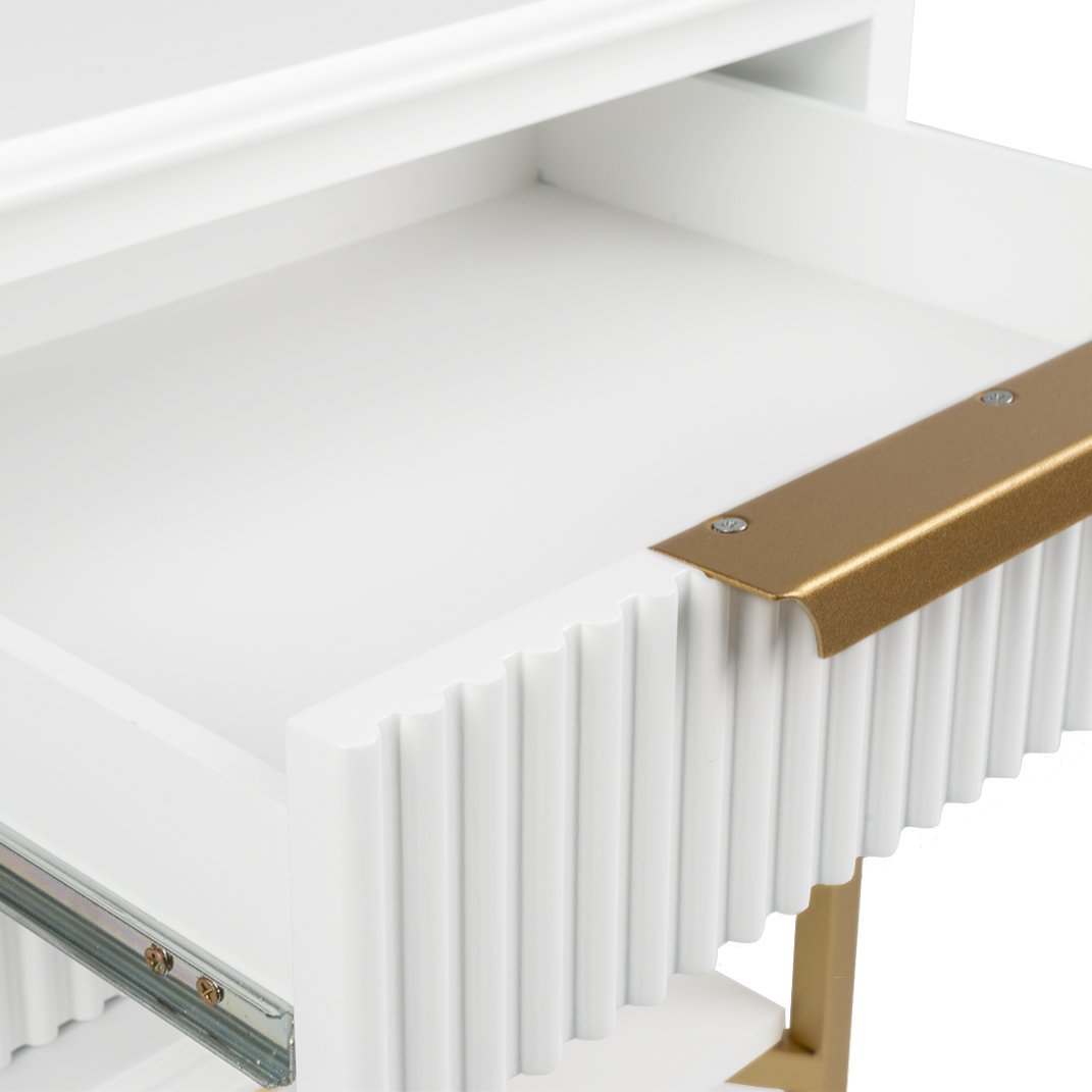 Aimee Bedside Table - Small White Set of 2