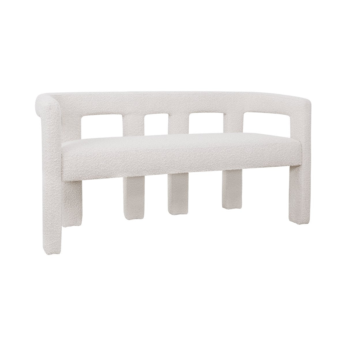 Lorenzo 2 Seater Sofa Bench - Ivory Boucle
