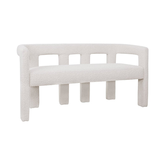 Lorenzo 2 Seater Sofa Bench - Ivory Boucle