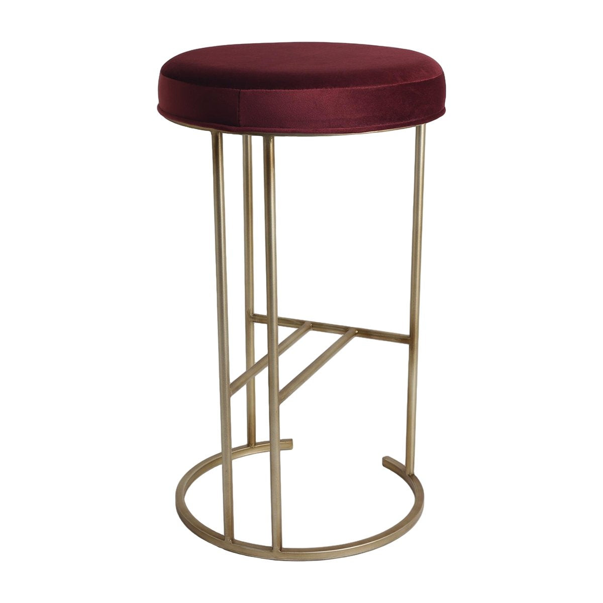Blackley Gold Iron Kitchen Stool - Mulberry Velvet