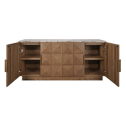 Benedict Walnut Buffet - River Brown Marble