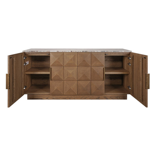 Benedict Walnut Buffet - River Brown Marble