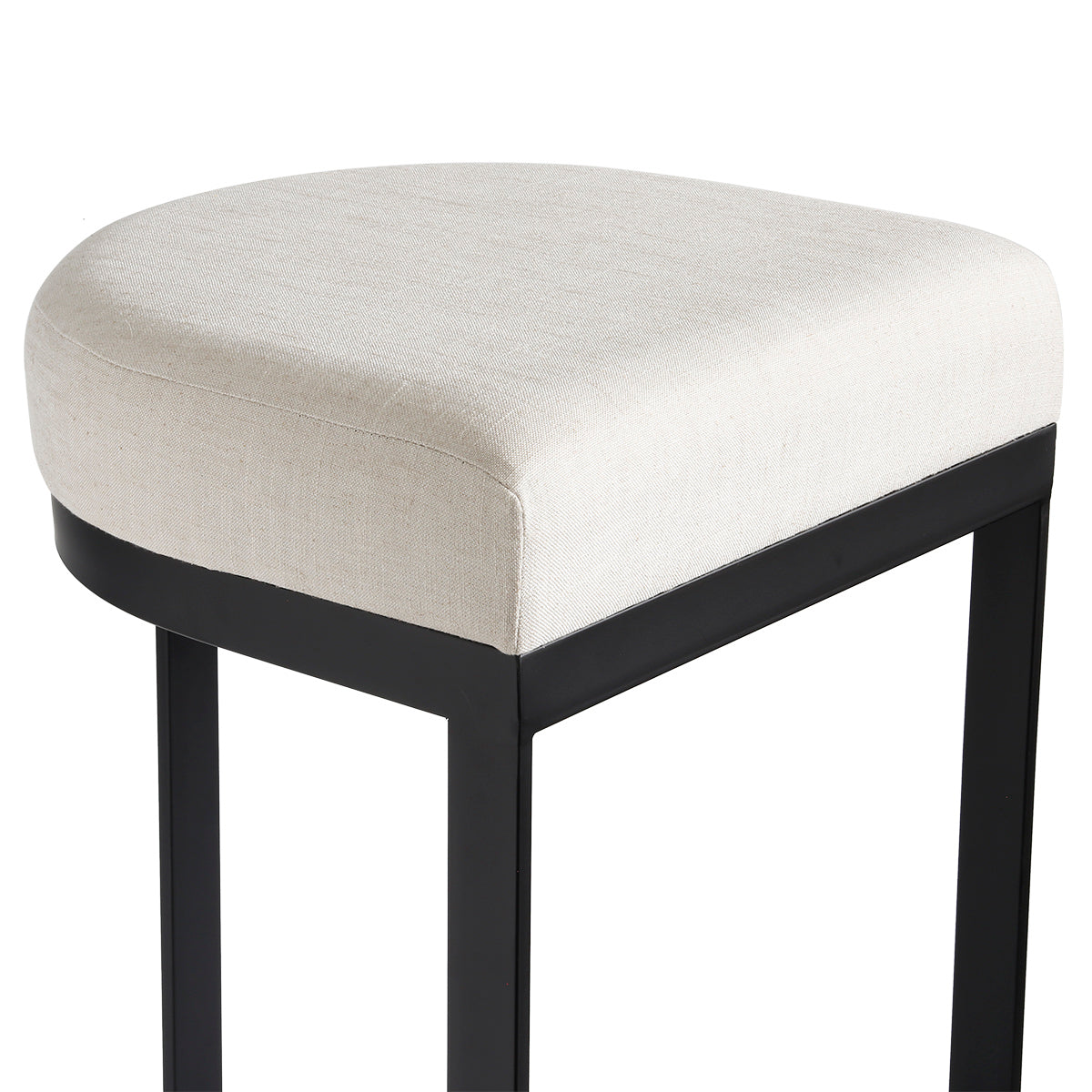 Remy Black Kitchen Stool - Natural Linen