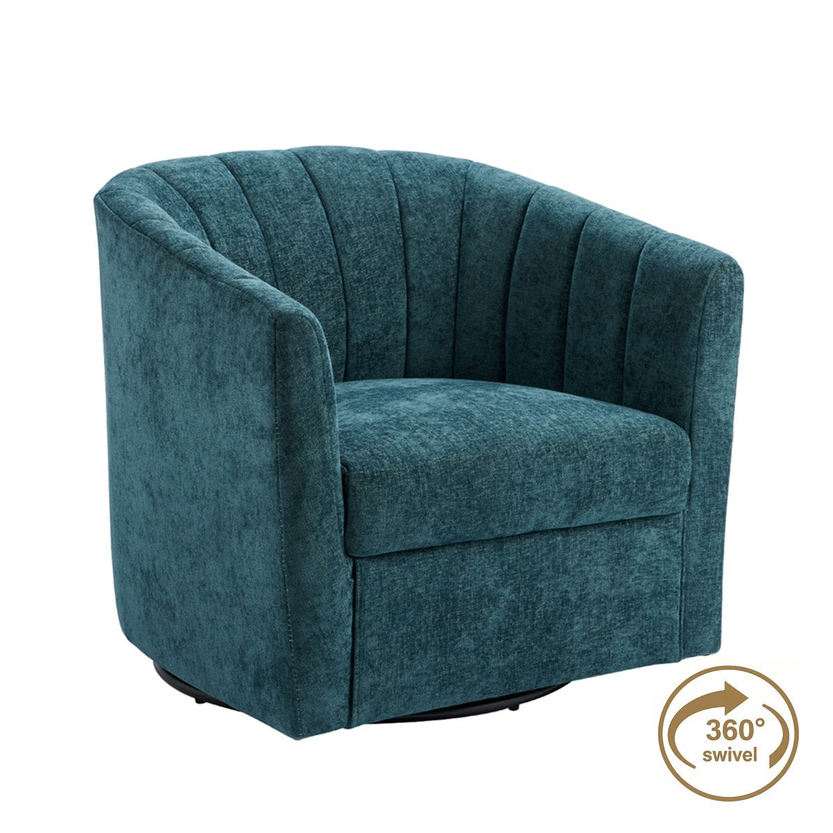 Cadman Swivel Arm Chair - Teal Chenille