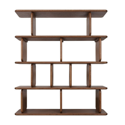 Tudor Oak Shelving Unit - 4 Tier Walnut