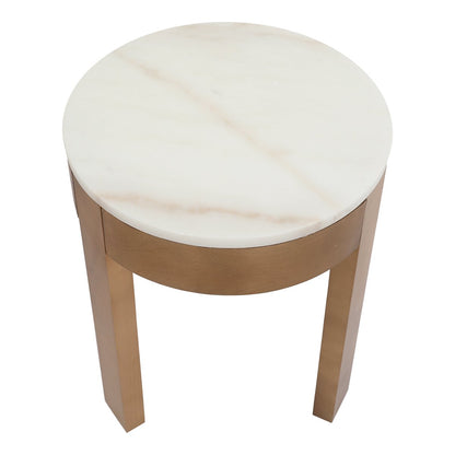 Oliver Marble Side Table - Small Oak