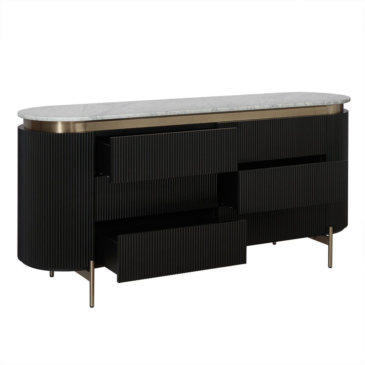 Demarco 6 Drawer Chest - Black - OUTLET NSW