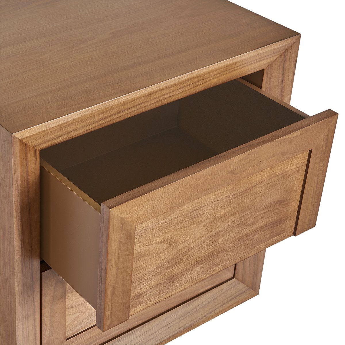 Balmain 60x65cm Tall Bedside Table - Walnut