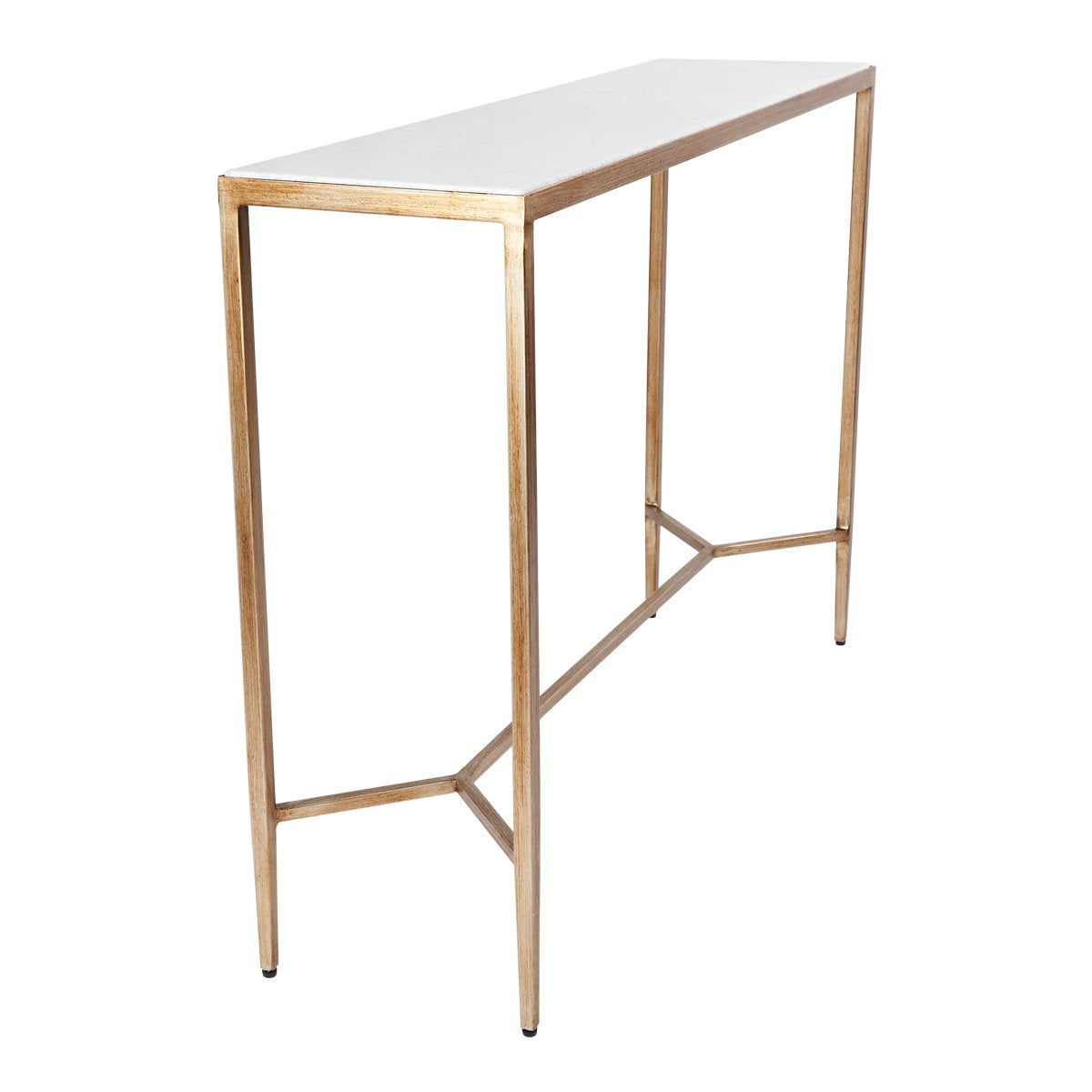 Chloe 90cm Stone Console Table - Antique Gold