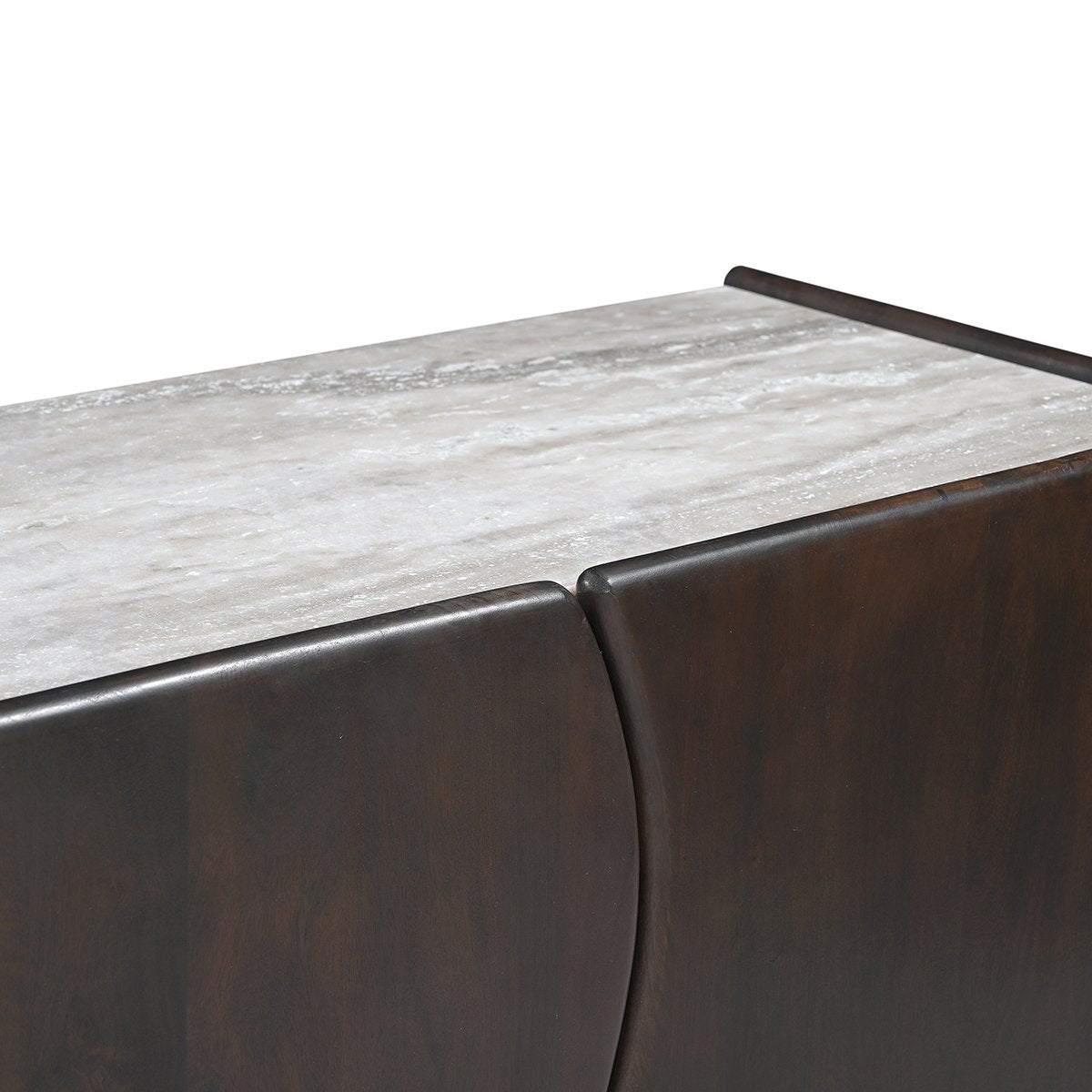 Edwin River Brown Marble Entertainment Unit - Dark Walnut