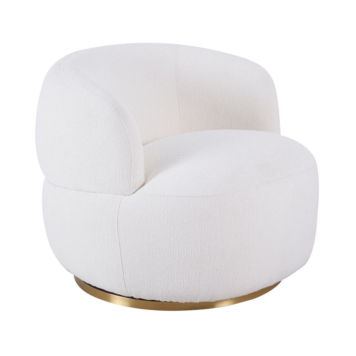 Tubby Swivel Arm Chair - Ecru