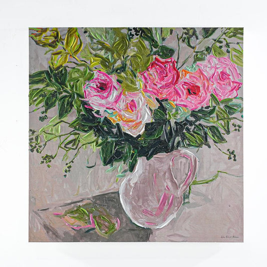 Pink Florals 85x85cm Enhanced Canvas Print