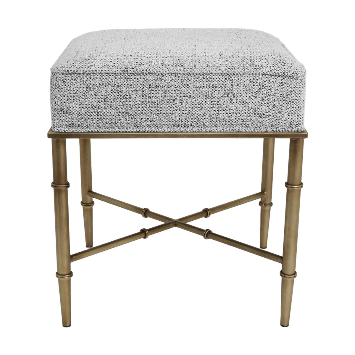 Hacienda Antique Gold Iron Stool - Salt & Pepper