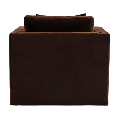 Birkshire Slip Cover Arm Chair - Dark Chocolate Velvet