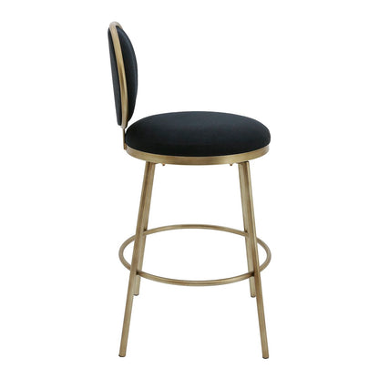 Eliza Swivel Kitchen Stool - Black Linen