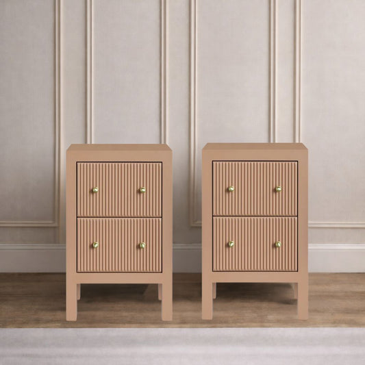Ariana Bedside Table - Petite Mocha Mousse Set of 2