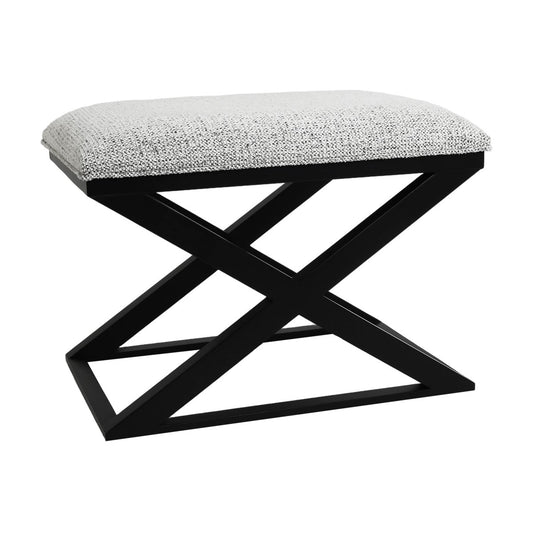 Spencer Black Timber Stool - Salt & Pepper