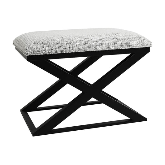 Spencer Black Timber Stool - Salt & Pepper