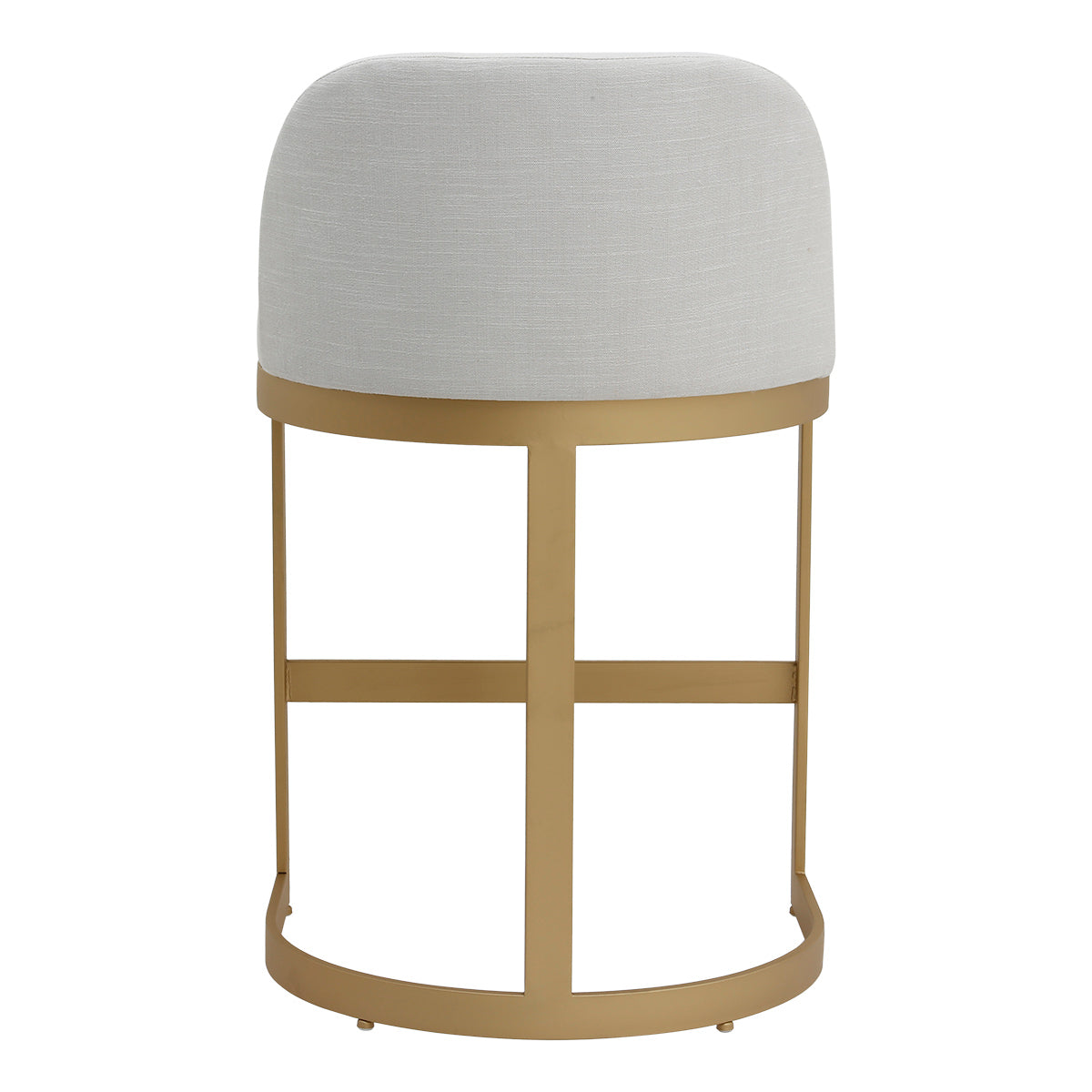 Remy Black Kitchen Stool with Backrest - Natural Linen
