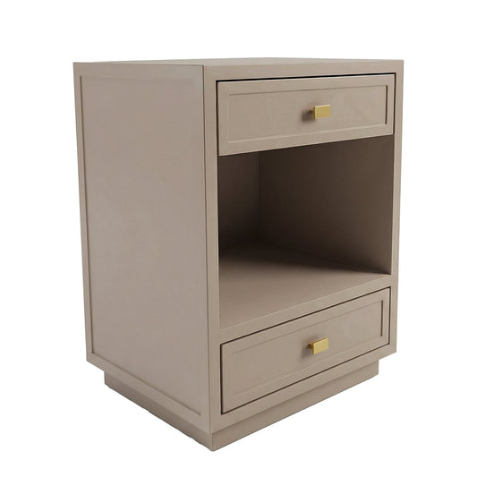 Logan Bedside Table - Small Taupe