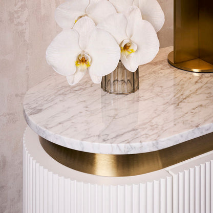 Demarco 76x60cm Bedside Table - White