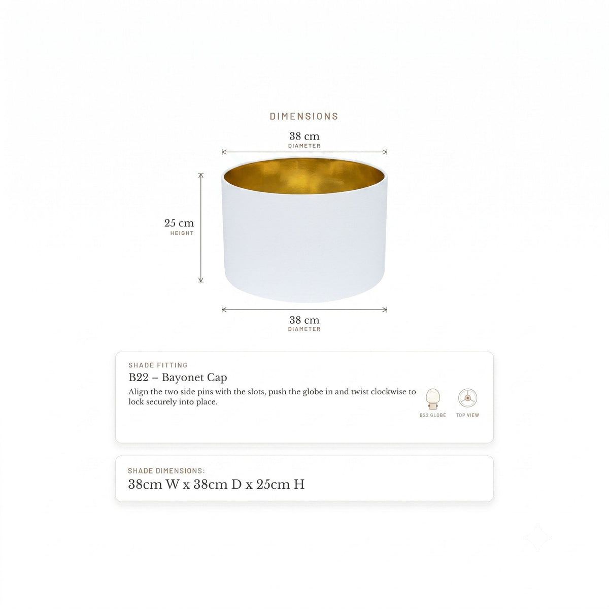Paola Table Drum Shade - White – view 5