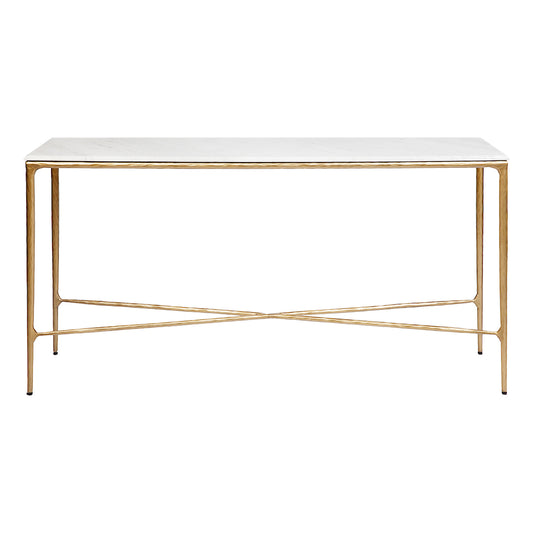 Heston 140cm Marble Console Table - Brass