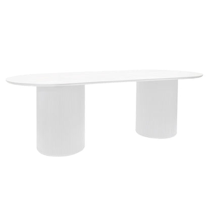 Arlo Oval Dining Table - 2.4m White ** Offline pending re-order
