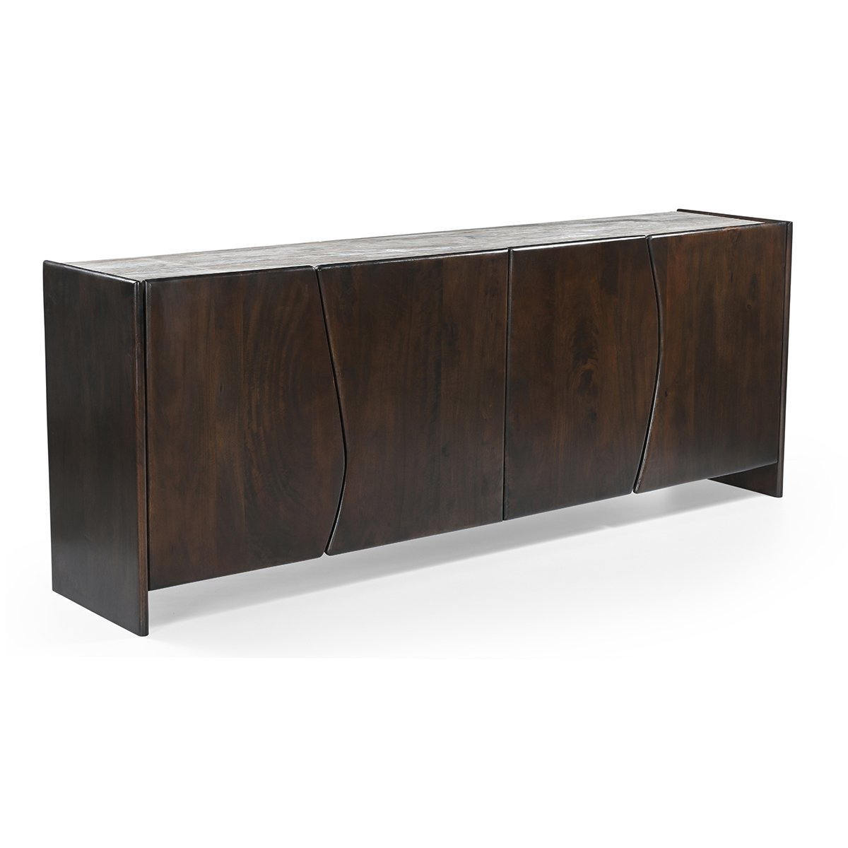 Edwin River Brown Marble Buffet - Dark Walnut