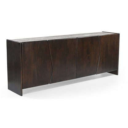 Edwin River Brown Marble Buffet - Dark Walnut