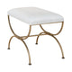 Novak Antique Gold Iron Stool -  Natural Linen