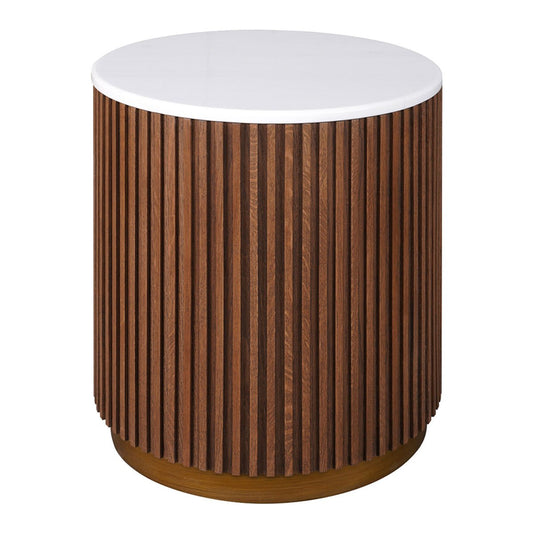 Mason Round Side Table - Walnut