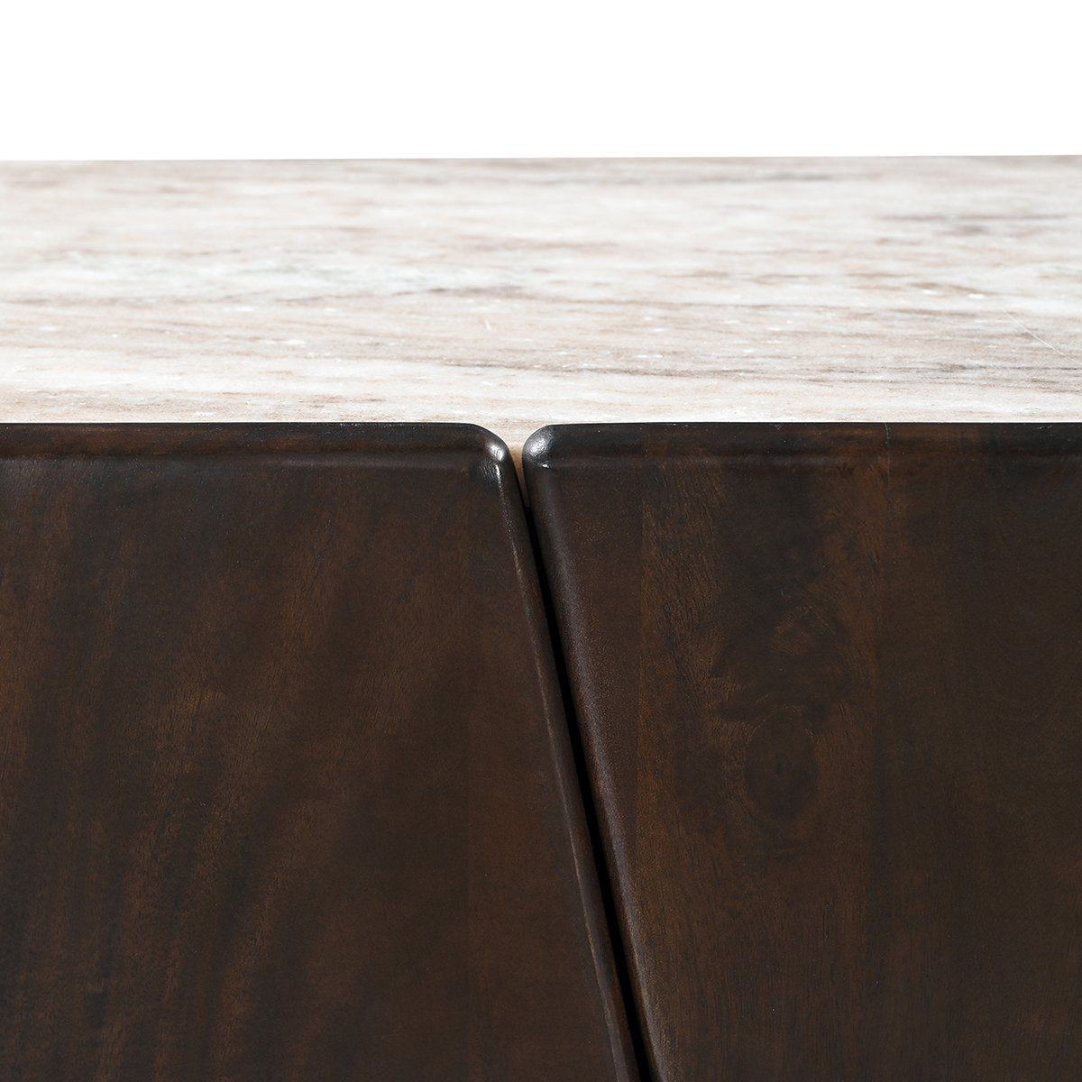 Edwin River Brown Marble Buffet - Dark Walnut
