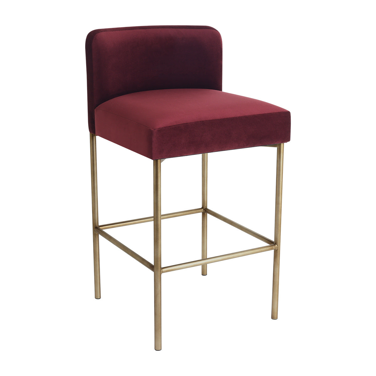 Leon Kitchen Stool - Mulberry Velvet
