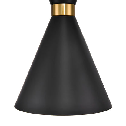 Oslo Pendant - Black w Brass