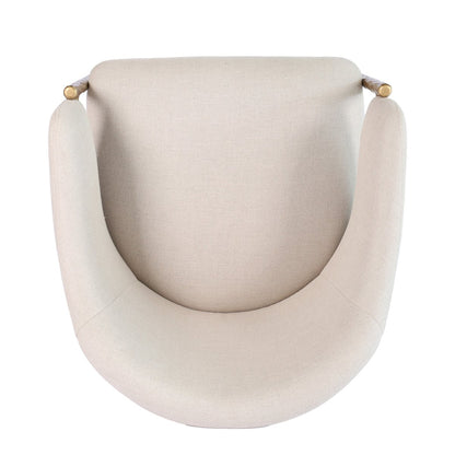 Heston Brass Dining Chair with Arms - Natural Linen