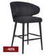 Harlow Black Kitchen Stool - Black Linen