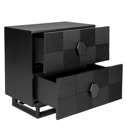 Alton 65x65cm Bedside Table - Black