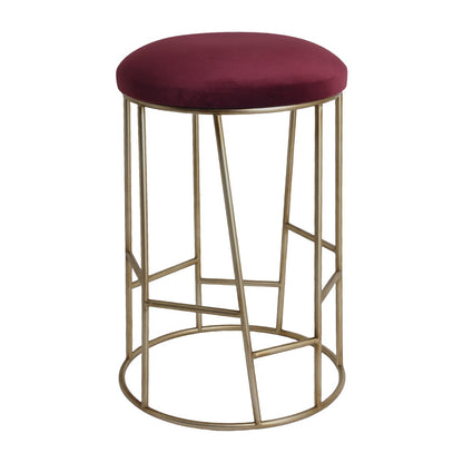 Aiden Gold Steel Kitchen Stool - Mulberry Velvet