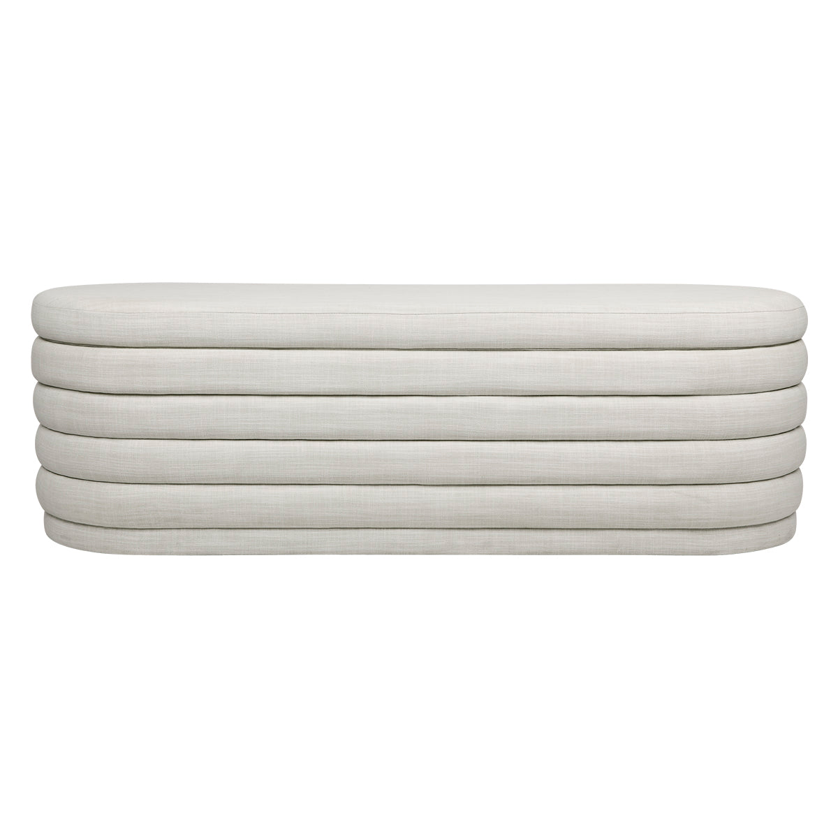 Demi Storage Bench Ottoman - Off White Linen
