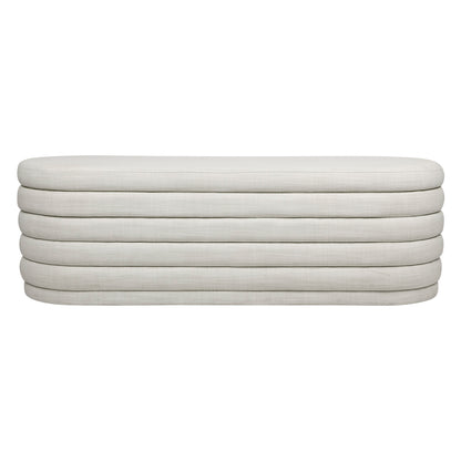 Demi Storage Bench Ottoman - Off White Linen