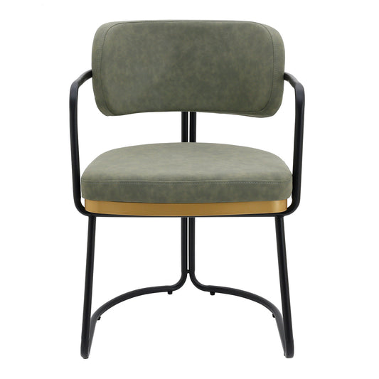 Charly Dining Chair – Olive Green Vegan Leather
