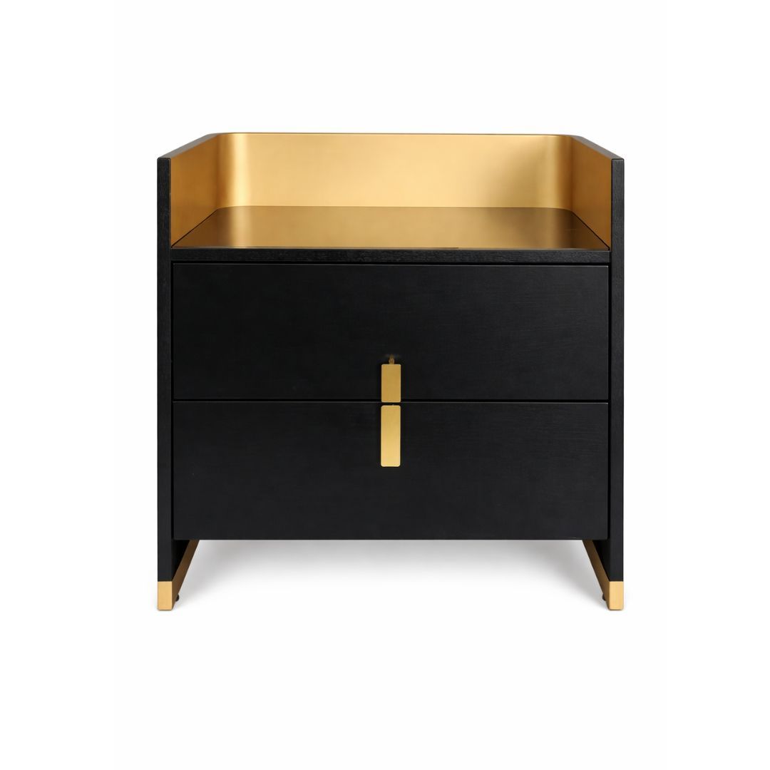 Valerie 55x60cm Bedside Table - Small Black - OUTLET NSW