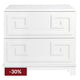 Greek Key Bedside Table - White