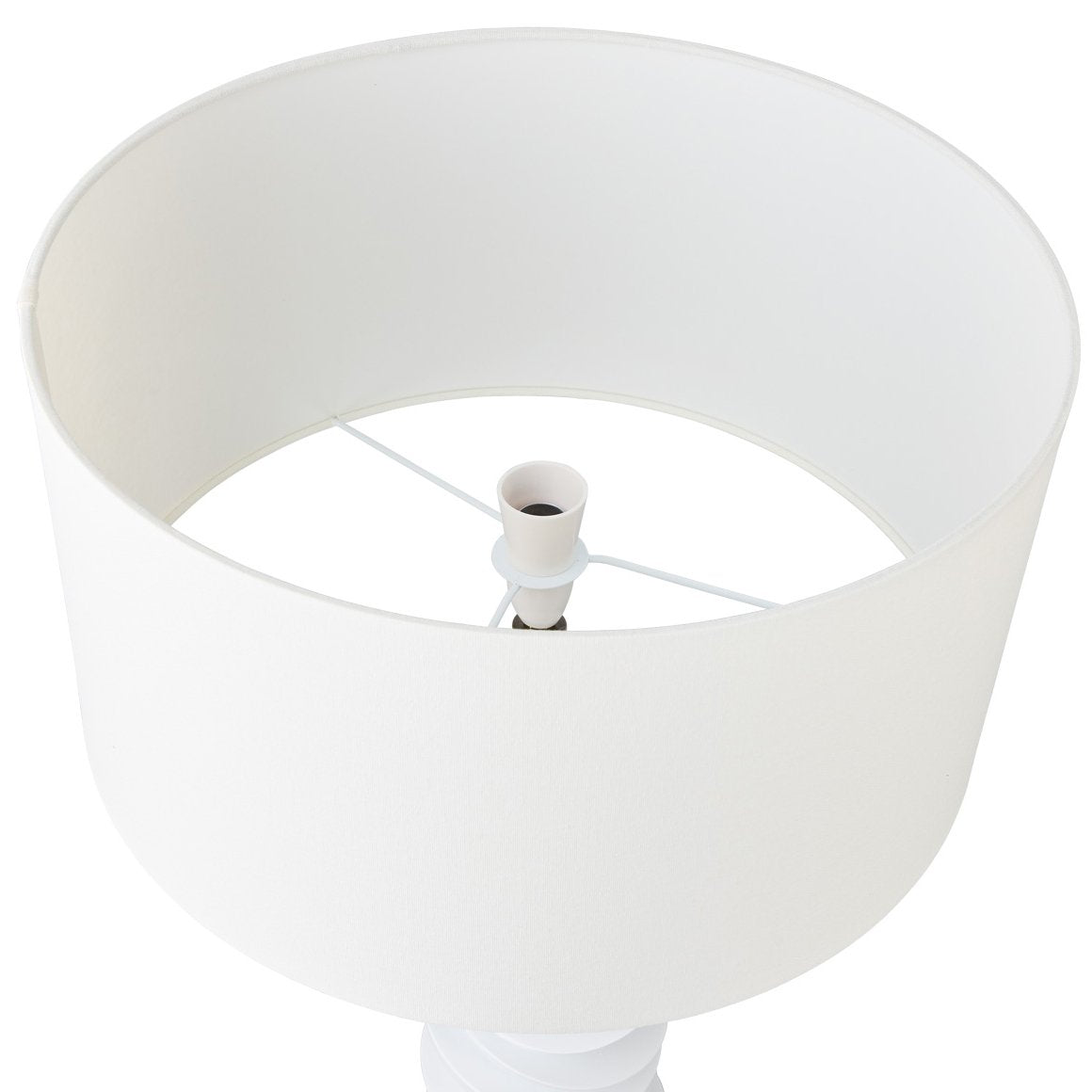 Mendoza Table Lamp - White w Off White Shade