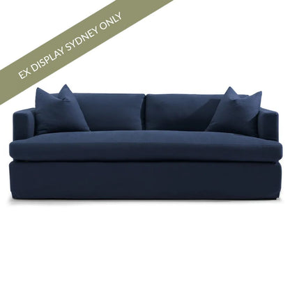 Birkshire 3 Seater Slip Cover Sofa - Navy Linen - OUTLET NSW