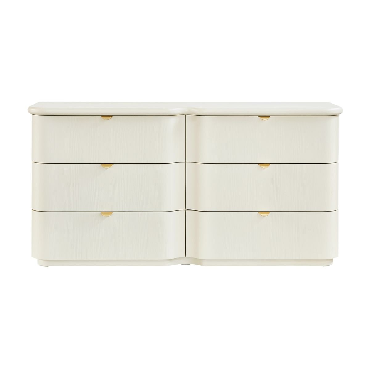 Lina 160cm 6 Drawer Chest - Ivory