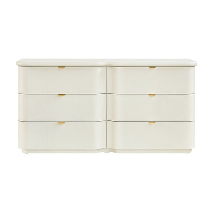 Lina 160cm 6 Drawer Chest - Ivory