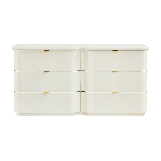 Lina 160cm 6 Drawer Chest - Ivory