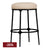 Heston Black Kitchen Stool - Natural Linen